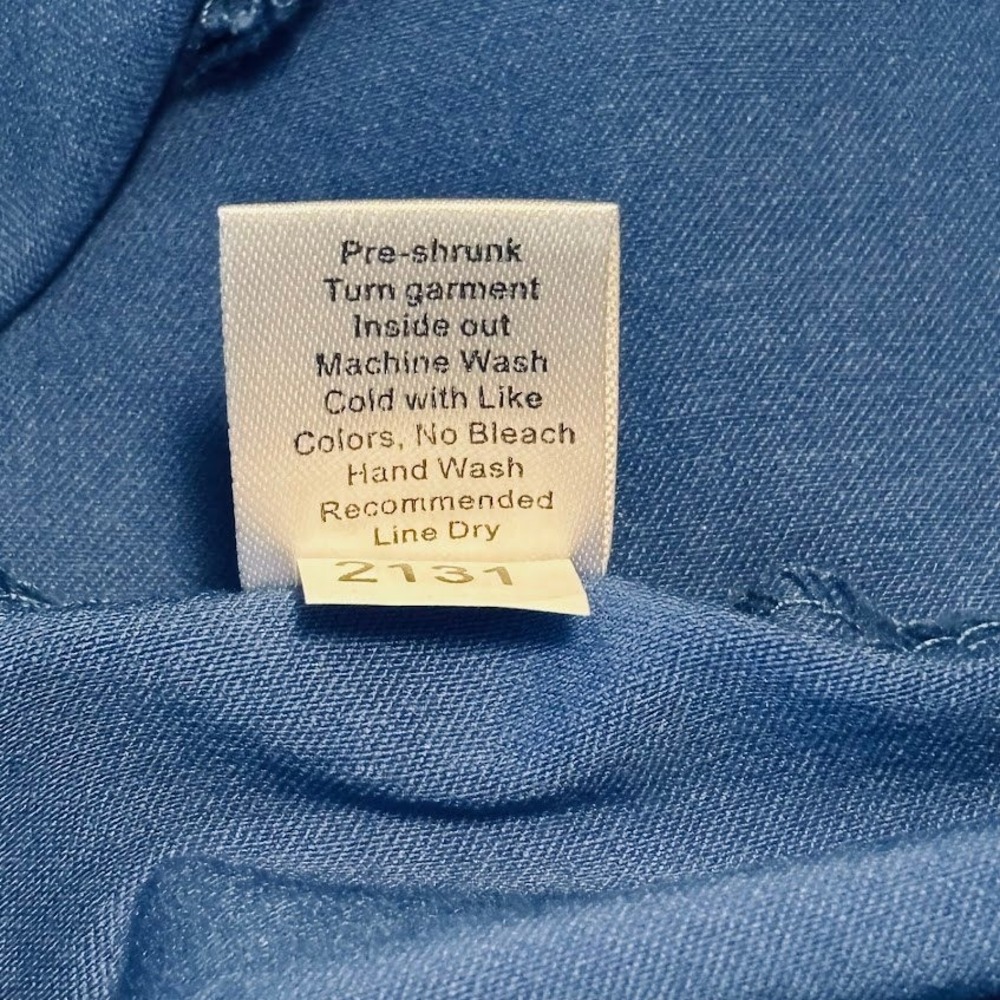 Lulu-B Skirt Wmns 10 Blue Viscose Blend Scalloped Hem Preppy Classic Chic - Picture 8 of 8